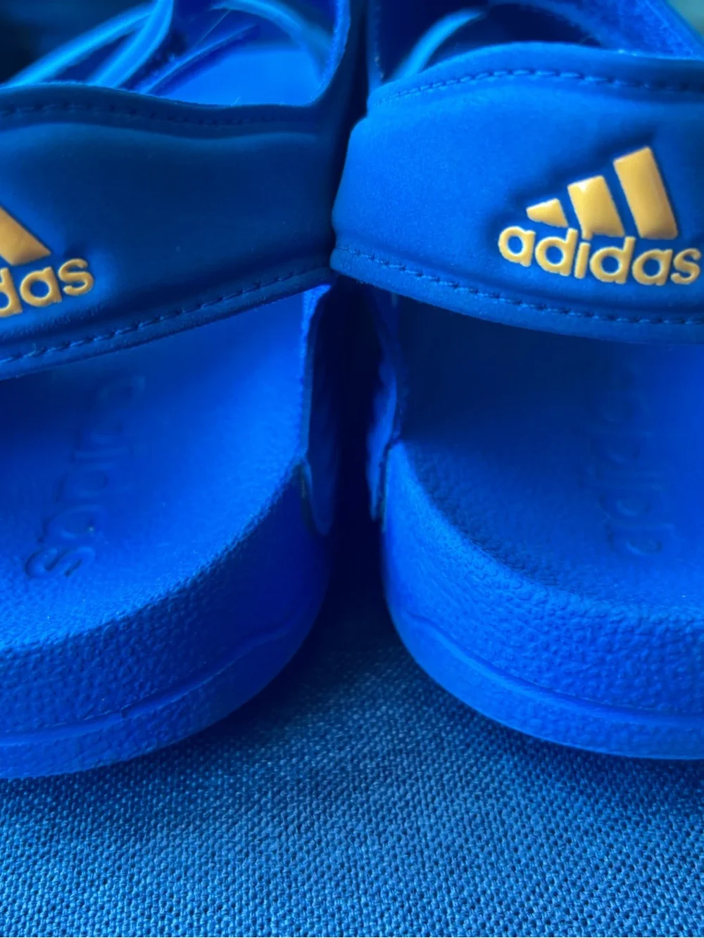 Adidas Bright Blue Sandals  with Blue Outsoles & straps